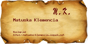 Matuska Klemencia névjegykártya